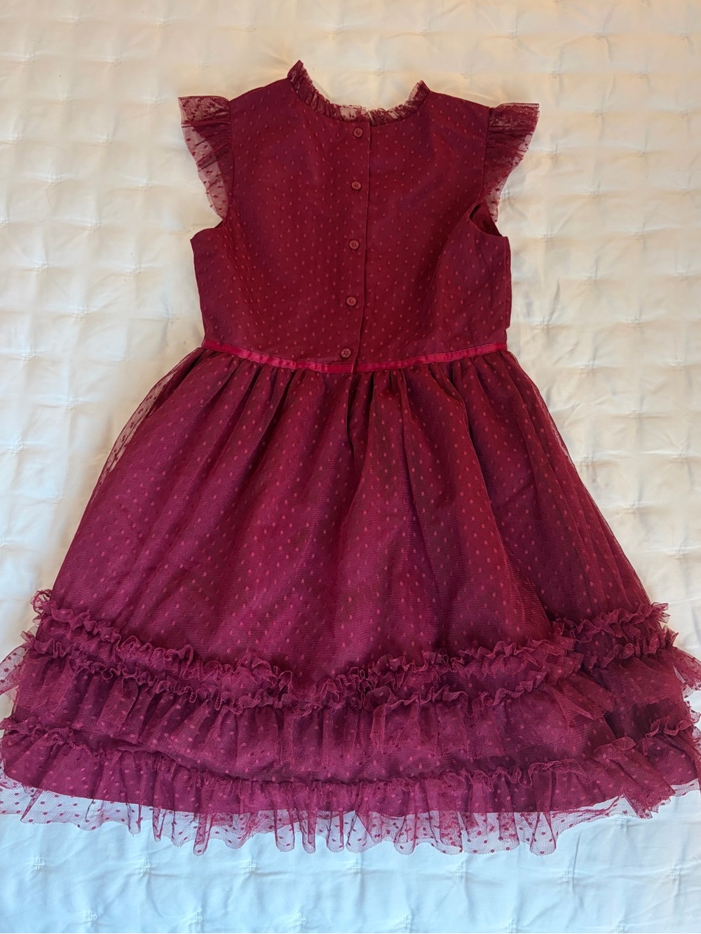 Janie & Jack Burgundy Tulle Dress - Picture 3 of 4